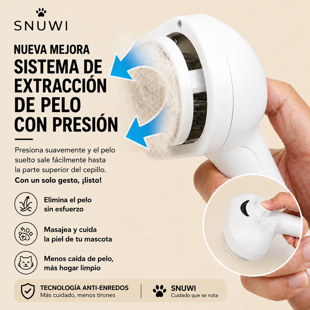 PLUWI - Cepillo Pulverizador para Mascotas