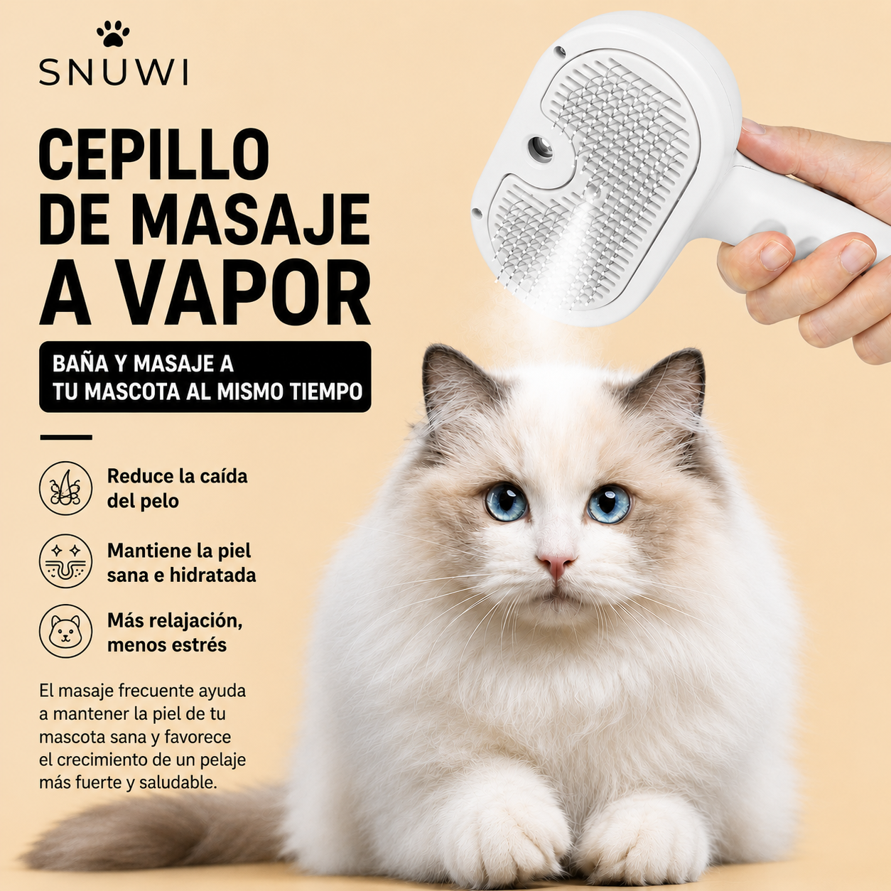 PLUWI - Cepillo Pulverizador para Mascotas