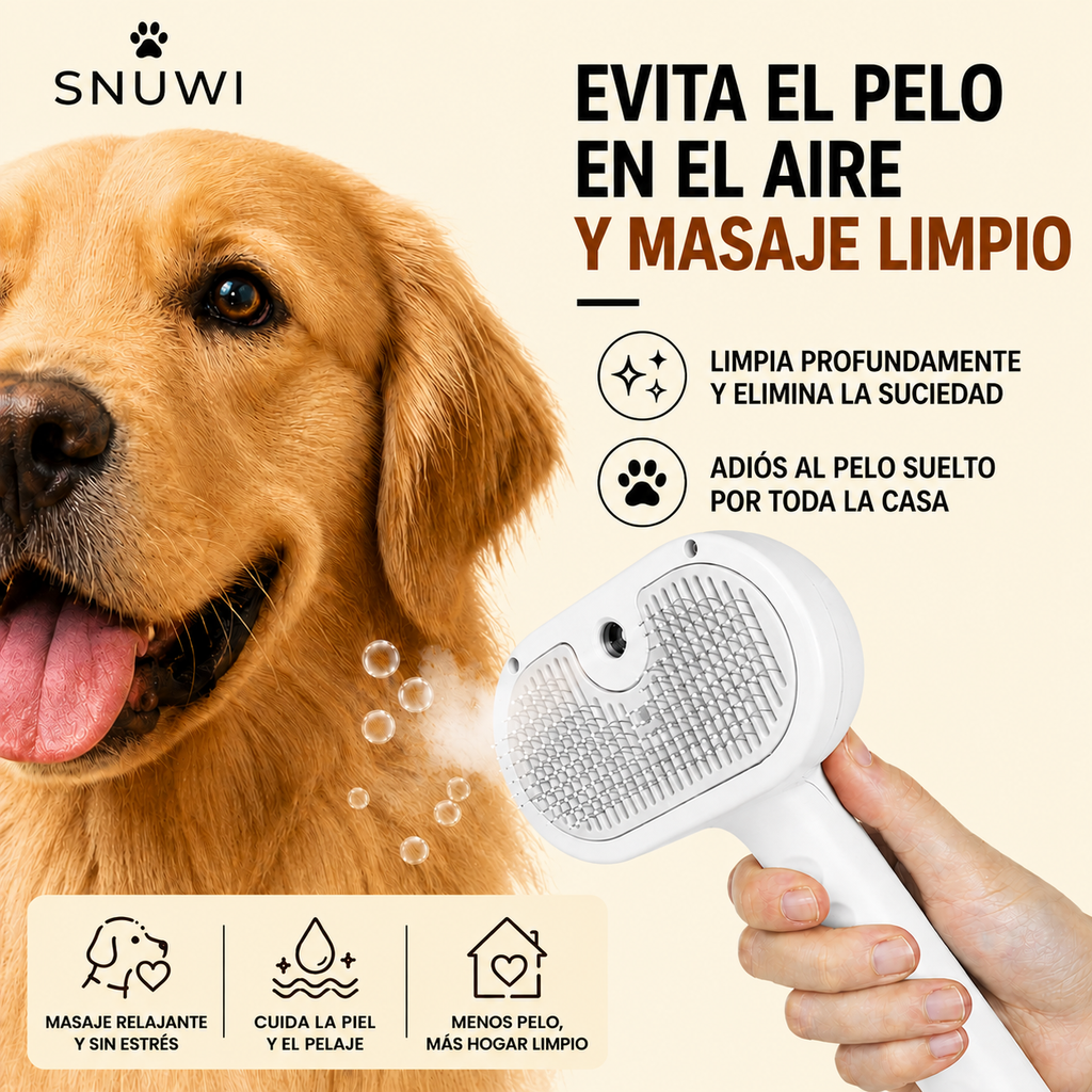 PLUWI - Cepillo Pulverizador para Mascotas