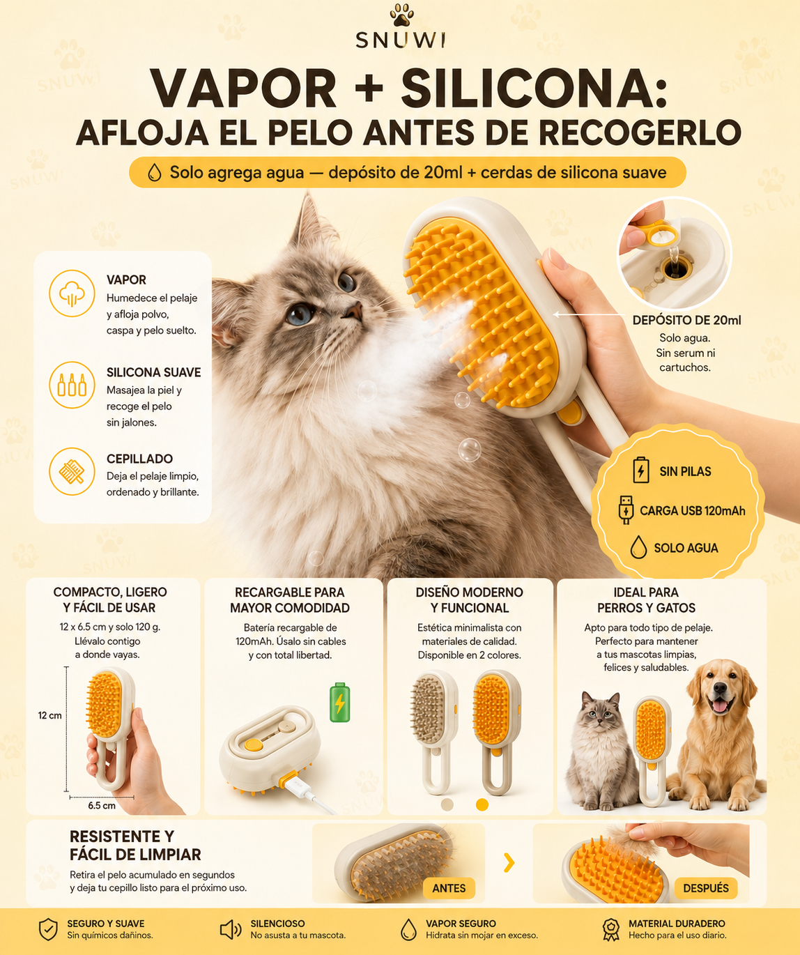 Sufura: el cepillo de vapor completo para mascotas